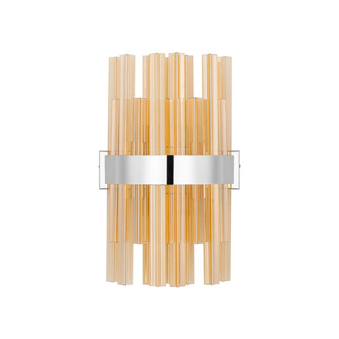 Kade Wall Light Nickel - Amber Glass